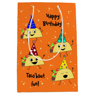 Sac cadeau d'anniversaire Taco Lover moyen