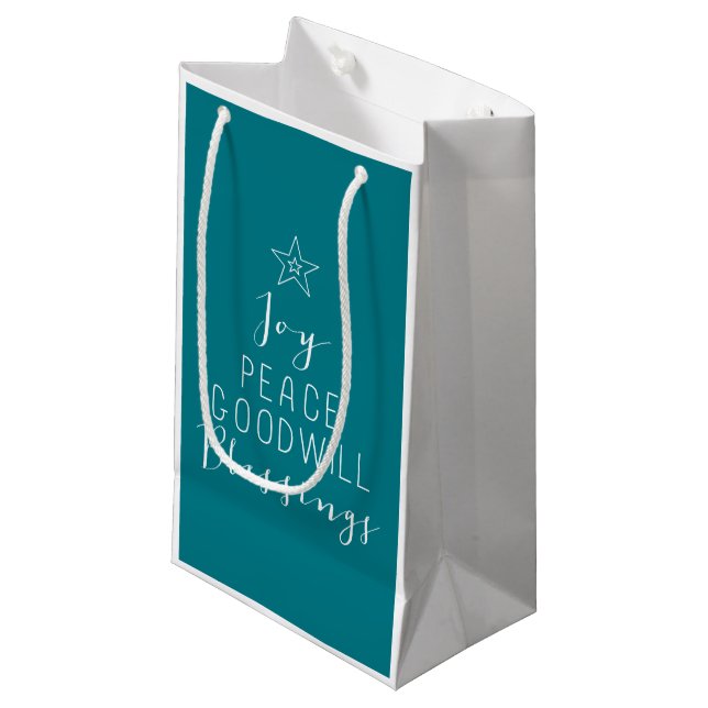 Sac cadeau d'arbre de Noël typographique (Devant Angle)