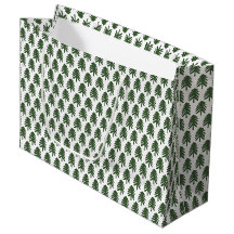 Sac cadeau d'arbre de Noël vert et blanc moderne