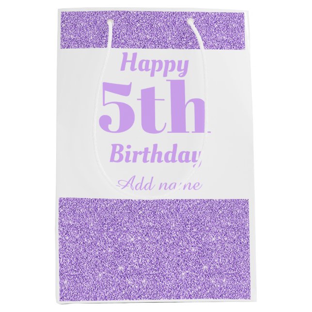 Sac cadeau de 5e anniversaire élégant et personnal (Devant)