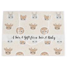 Sac cadeau de Baby Shower avec motif d'animaux de