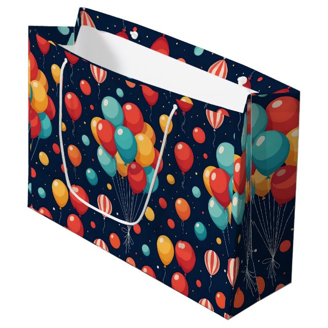 Sac cadeau de ballons d'anniversaire (Devant Angle)