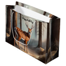 Sac cadeau de cerf rustique ton de la Terre