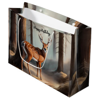 Sac cadeau de cerf rustique ton de la Terre