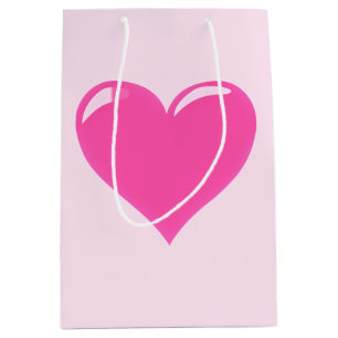 Sac cadeau de coeur rose - personnalisable