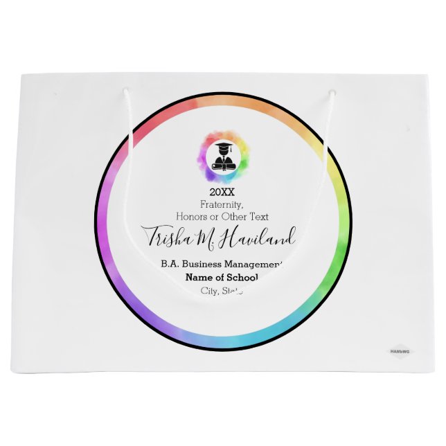 Sac cadeau de diplôme Aquarelles HAMbyWG (Devant)