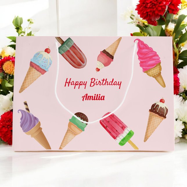 Sac cadeau de fête d'anniversaire pour bébé Ice Cr (Créateur téléchargé)