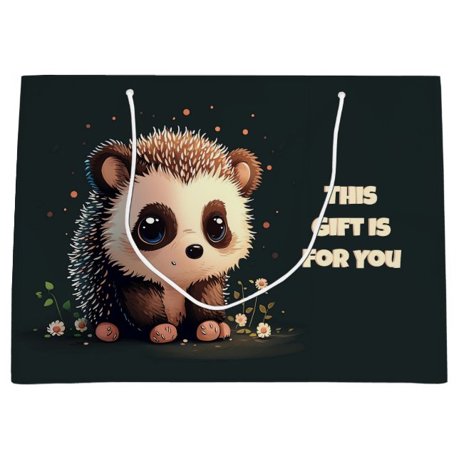 Sac cadeau de Hérisson mignon - Adorable Kawaii Ar (Devant)