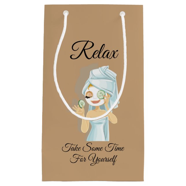 Sac cadeau de jour de spa avec design de soins per (Devant)