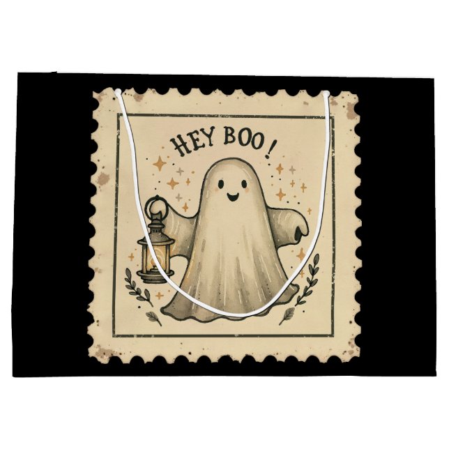 Sac cadeau de la lanterne fantôme d'Halloween - "H (Dos)