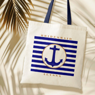 Sac cadeau de la marine nautique et de la servante