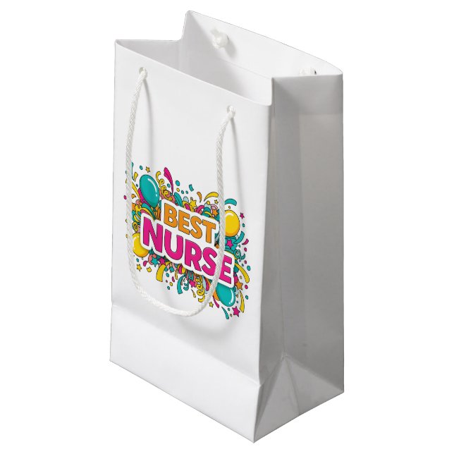 Sac cadeau de la meilleure infirmière brillante (Devant Angle)