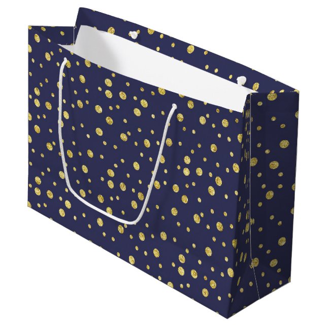 Sac cadeau de la partie élégante des points d'or d (Devant Angle)