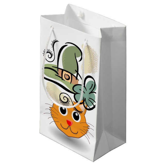 Sac cadeau de la Saint Patrick`s Day `Chat (Devant Angle)