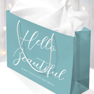 Sac Cadeau de la Saint-Valentin Écriture Élégante 
