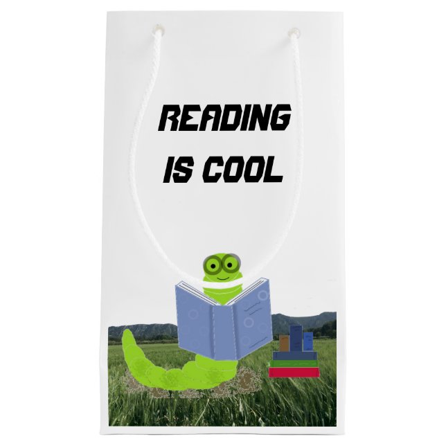 Sac cadeau de lecture de ver de livre (Devant)
