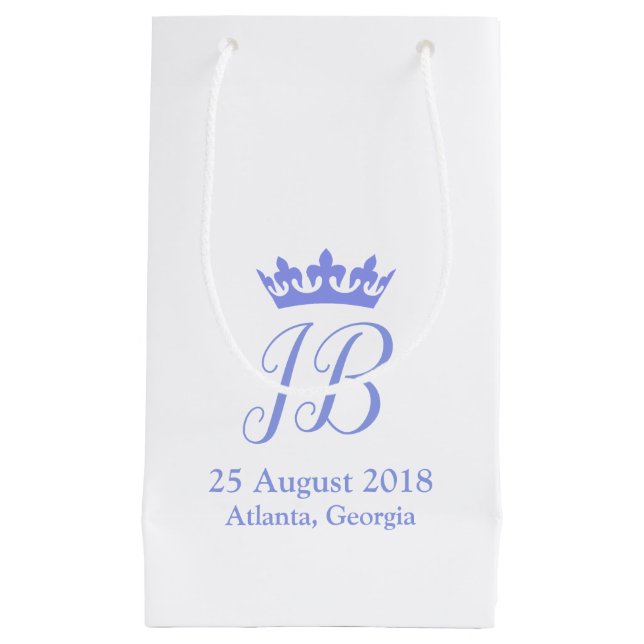 Sac cadeau de mariage royal inspiré Favor (Devant)