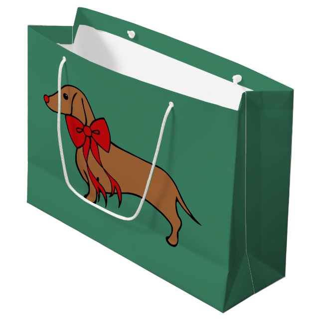 Sac cadeau de Noël à chiot (Devant Angle)