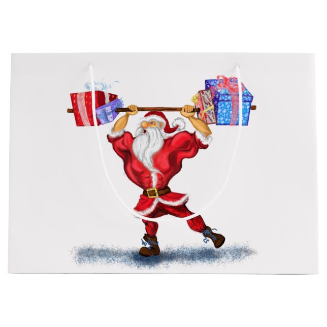 Sac cadeau de Noël amusant avec Bodybuilder Père N (Devant)