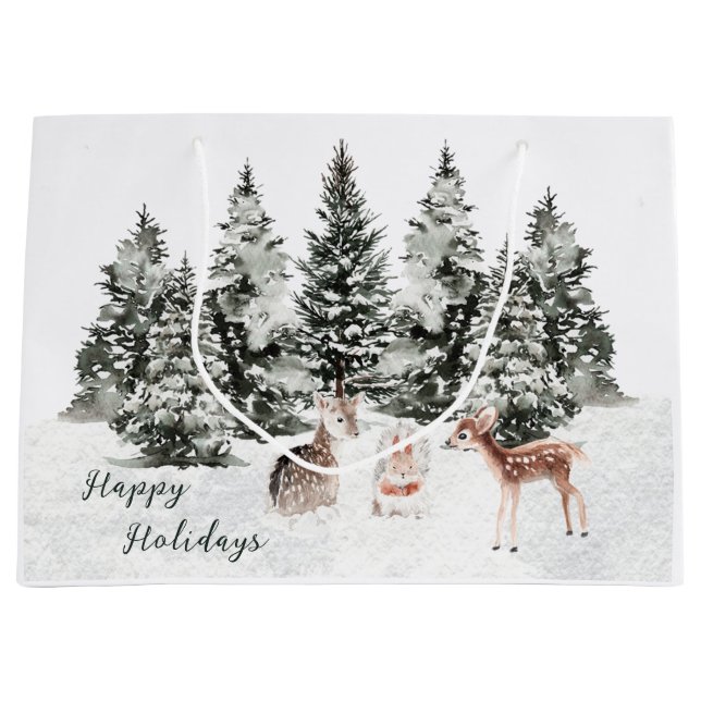 Sac cadeau de Noël Animaux Pine Forest (Devant)