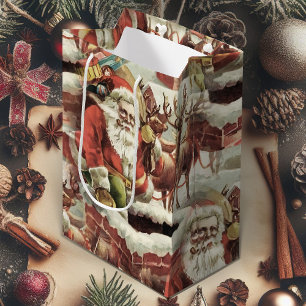 Sac cadeau de Noël avec Vintage Père Noël