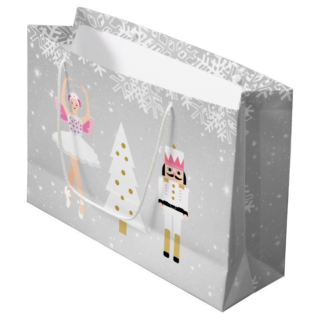 Sac cadeau de Noël Ballerina et Nutcracker (Devant Angle)