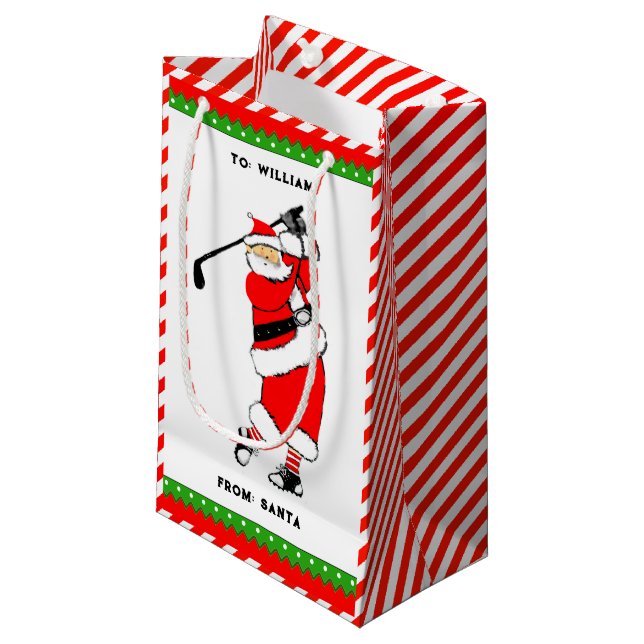 Sac cadeau de Noël de golf unique (Devant Angle)