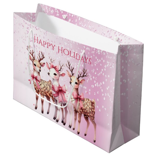 Sac cadeau de Noël Deer Holiday (Devant Angle)