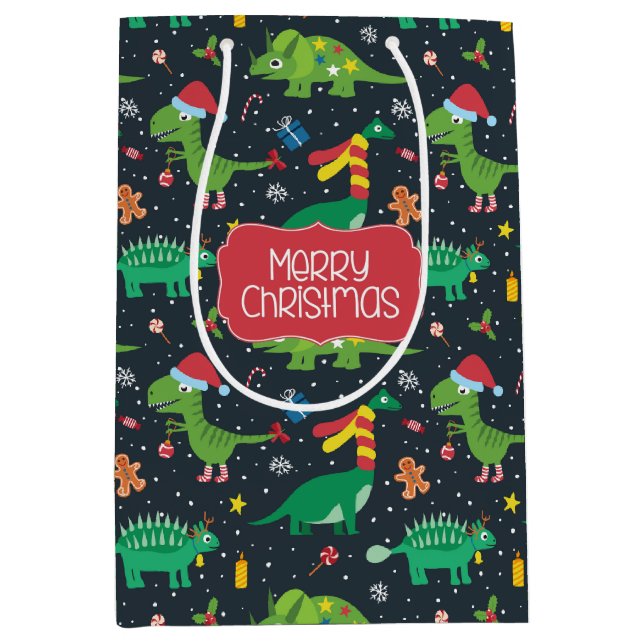 Sac cadeau de Noël Dinosaur (Devant)