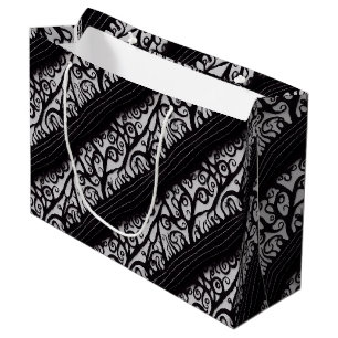Sac cadeau de Noël éffrayant de goth noir et blanc