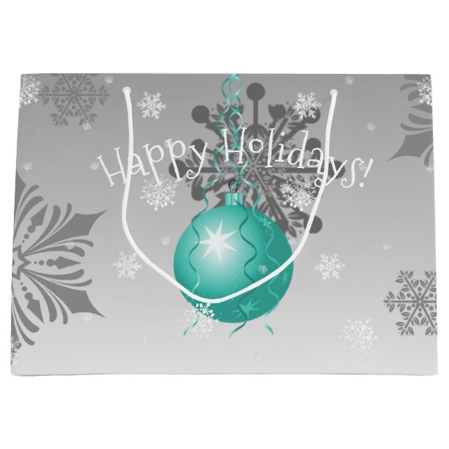 Sac cadeau de Noël fantaisie turquoise (Devant)