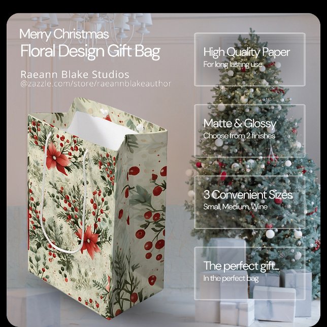 Sac cadeau de Noël Floral Design (Créateur téléchargé)