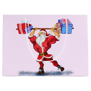 Sac cadeau de Noël Funny Bodybuilder Père Noël