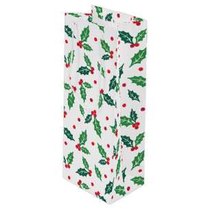 Sac cadeau de Noël Holiday Holly Vin