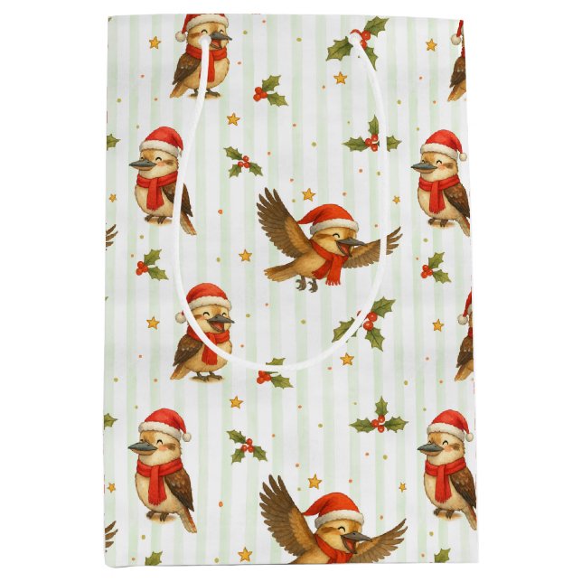 Sac cadeau de Noël Kookaburra Watercolor (Devant)