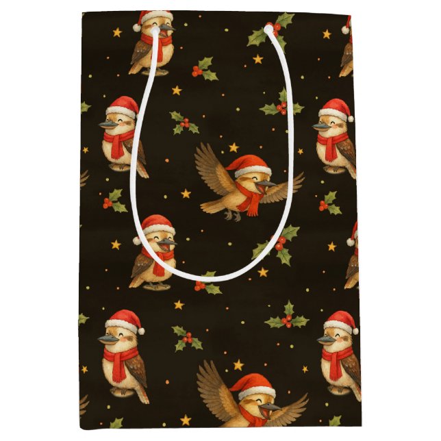 Sac cadeau de Noël Kookaburra Watercolor (Devant)