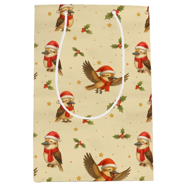 Sac cadeau de Noël Kookaburra Watercolor (Devant)