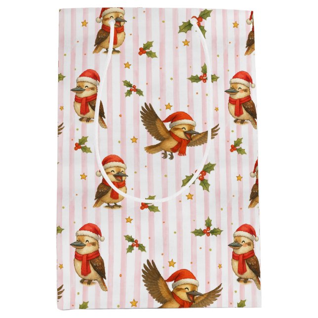 Sac cadeau de Noël Kookaburra Watercolor (Devant)