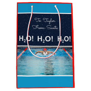 Sac cadeau de Noël moyen natation