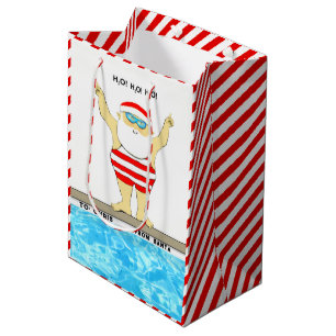 Sac cadeau de Noël moyen natation