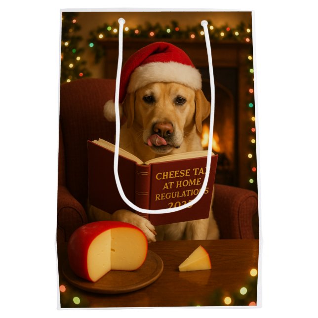 sac cadeau de Noël pi. de Noël un labrador jaune (Dos)
