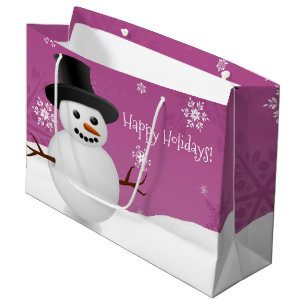Sac cadeau de Noël Pink Snowman