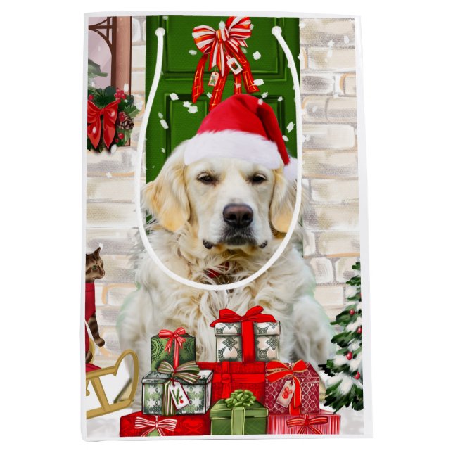 Sac cadeau de Noël pour chien d'or Retriever (Devant)