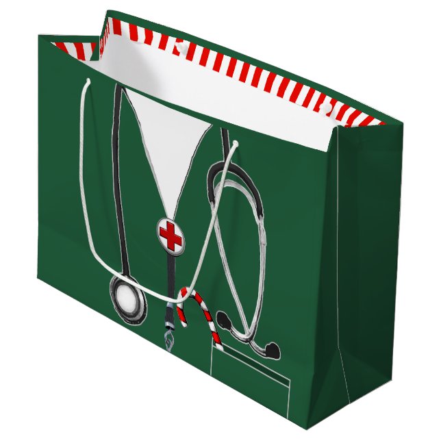 Sac cadeau de Noël pour médecin ou infirmière (Devant Angle)