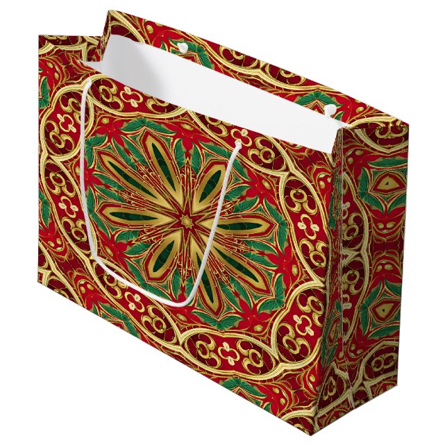 Sac cadeau de Noël Red Gold (Devant Angle)