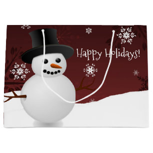 Sac cadeau de Noël Red Snowman