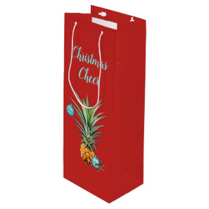 Sac cadeau de Noël tropical Ananas Red Wine
