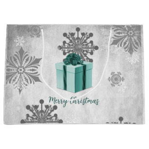 Sac cadeau de Noël turquoise