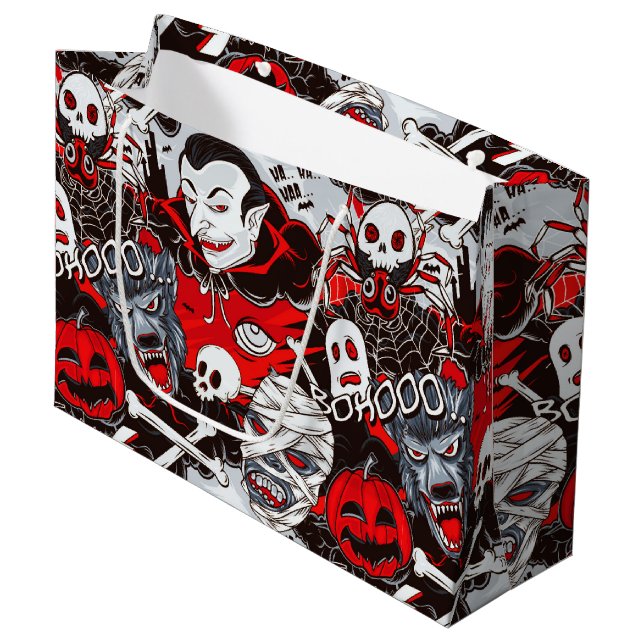 Sac Cadeau de nuit Vampires - Grand, brillant (Devant Angle)