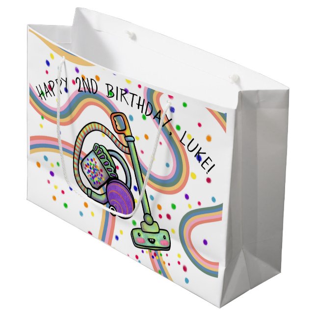 Sac cadeau de partie vide de texte personnalisable (Devant Angle)